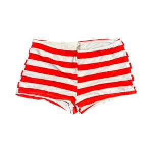 Sz.XL*Red & White Striped Patriotic Boyshorts, Swimsuit Bottoms